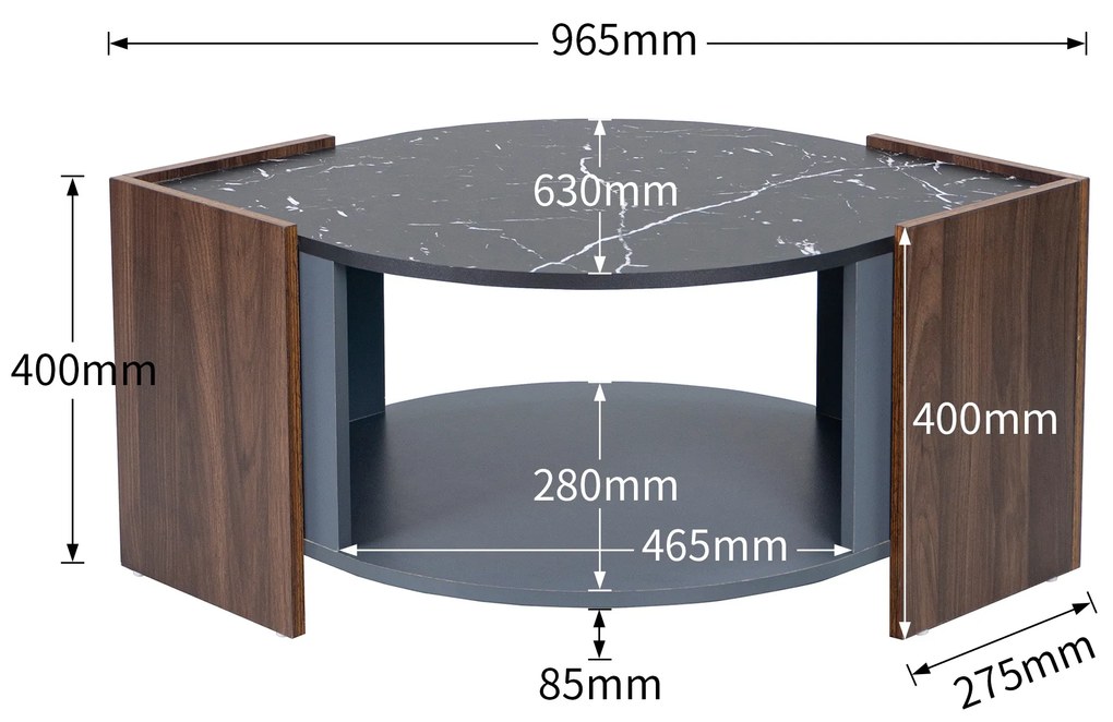 Măsuță de cafea cu design elegant, Negru | Aosom Romania