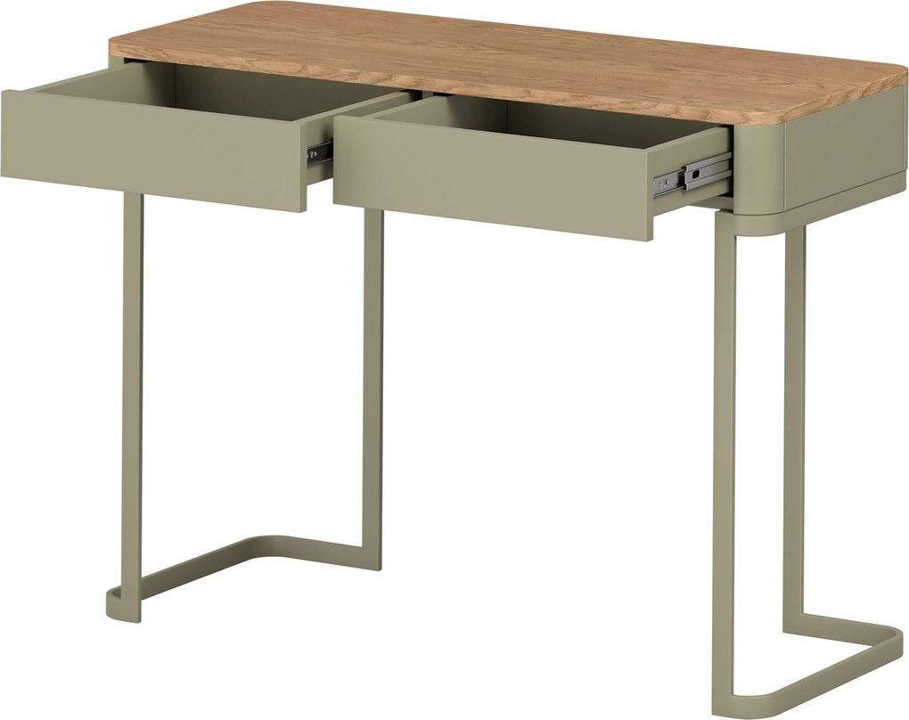 Consolă cu sertare Elivo 110 cm pe cadru - eucalipt / stejar baltic dune