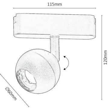 Spot LED pentru sistem de șină monofazic Rabalux 70108 LiTrack LED/5W/24V 3000K
