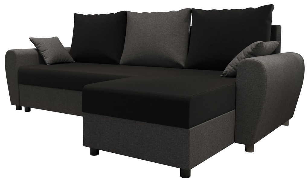 Colțar Fleur L (Negru + Gri) (D). 1057062