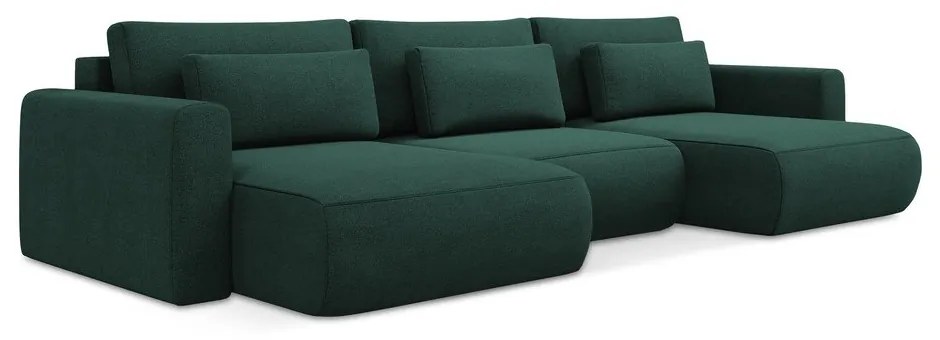 Colțar verde extensibil/cu spațiu de depozitare (în formă de "U") Kapua – Makamii