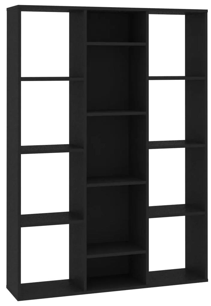 800442 vidaXL Separator cameră/Bibliotecă, negru, 100x24x140 cm, PAL