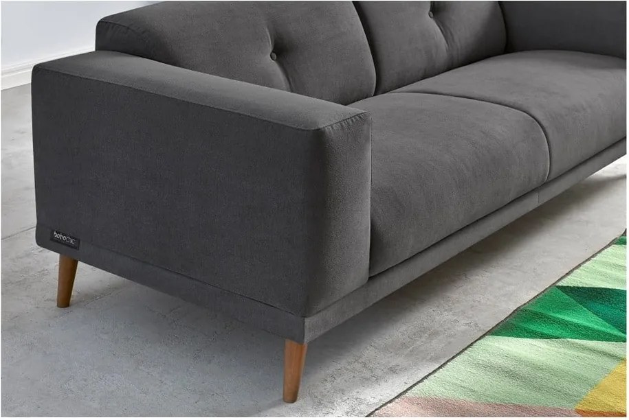 Canapea cu taburet Bobochic Paris Luna, gri închis