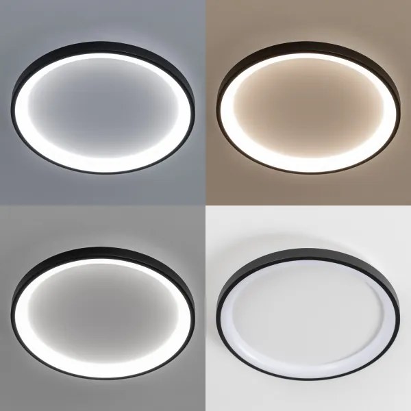 Brilagi - Plafonieră LED dimabilă FALCON SLIM LED/42W/230V Ø 50 cm neagră + telecomandă