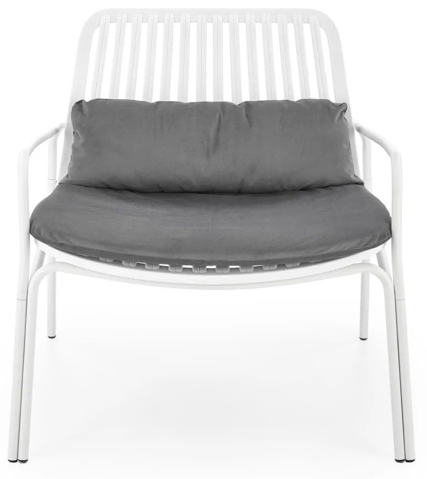 Fotoliu din plastic Melby alb - H75 cm
