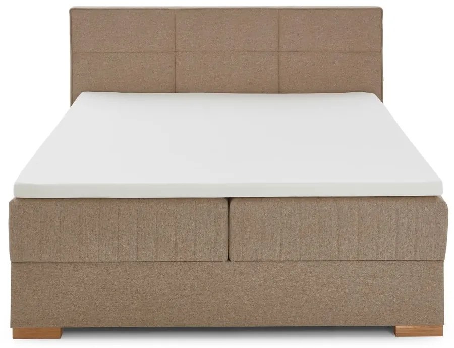 Pat boxspring bej cu spațiu de depozitare 160x200 cm Tambo – Meise Möbel