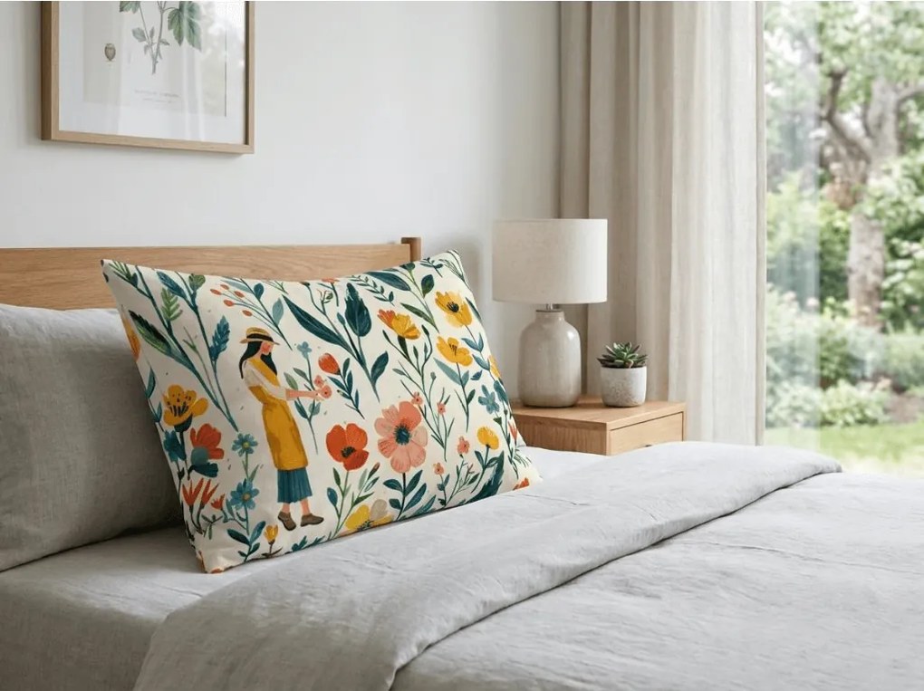 Husa de perna din bumbac FLOVINA POLY 50x70 cm, colorat