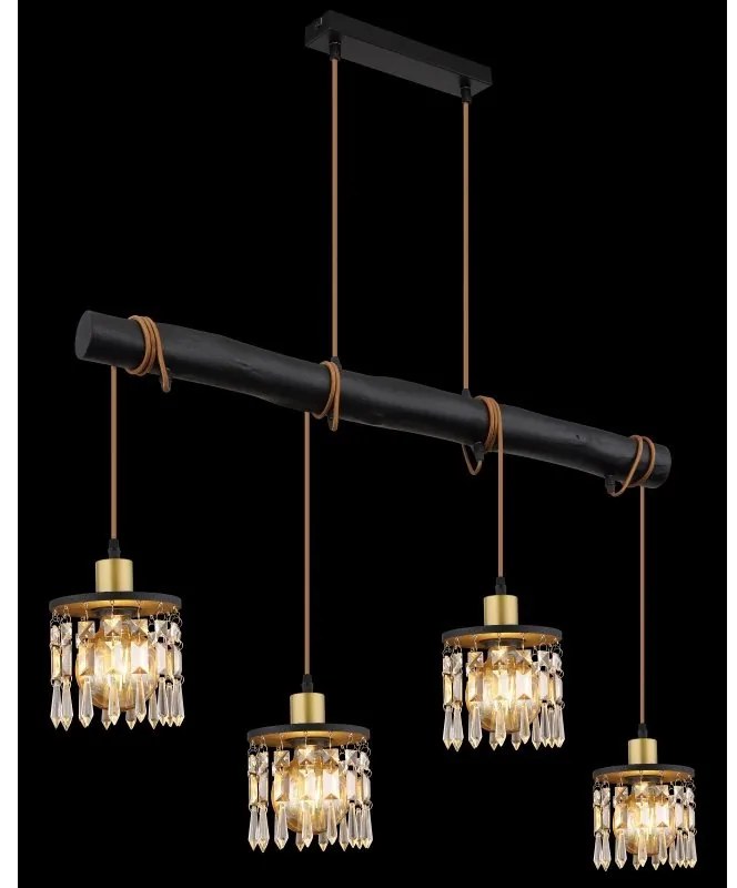 Lustra suspendata design modern COMMA alama mat, negru