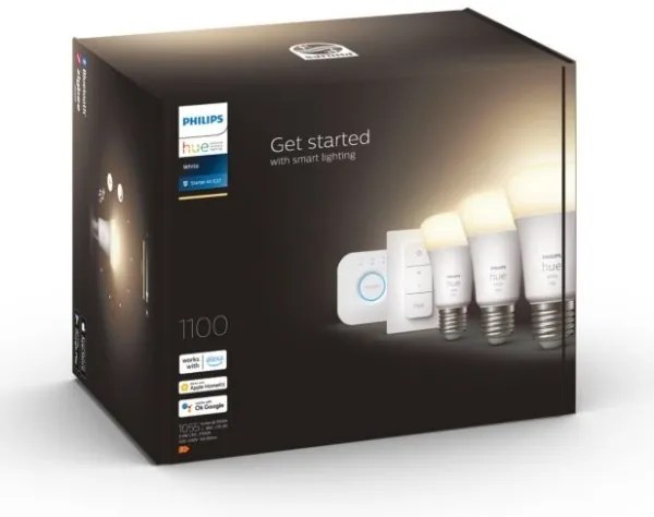 Set de bază Philips Hue WHITE 3xE27/9,5W 2700K + Hue Bridge și Dimmer Switch