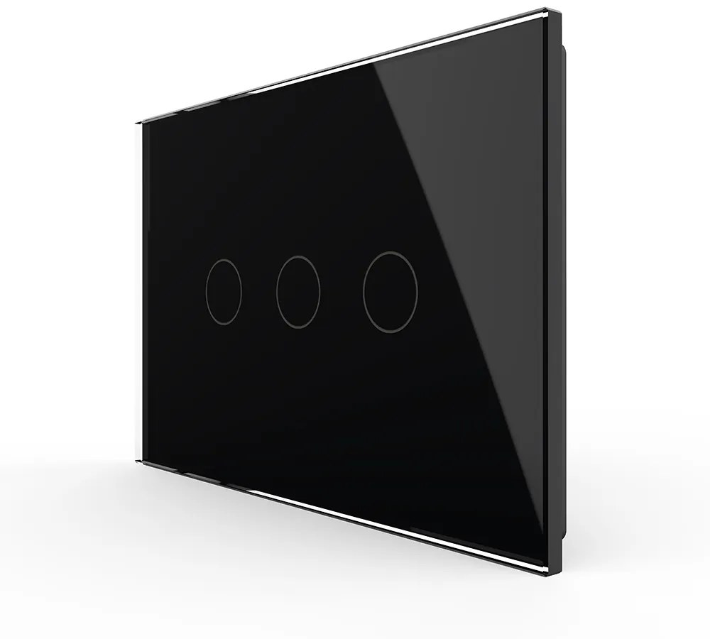 Intrerupator triplu cu touch Livolo din sticla, standard Italian, protocol ZigBee EC – Serie noua