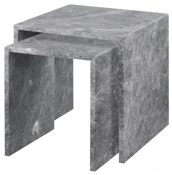 Măsuțe auxiliare 2 buc. din marmură 45x45 cm VARU – Blomus