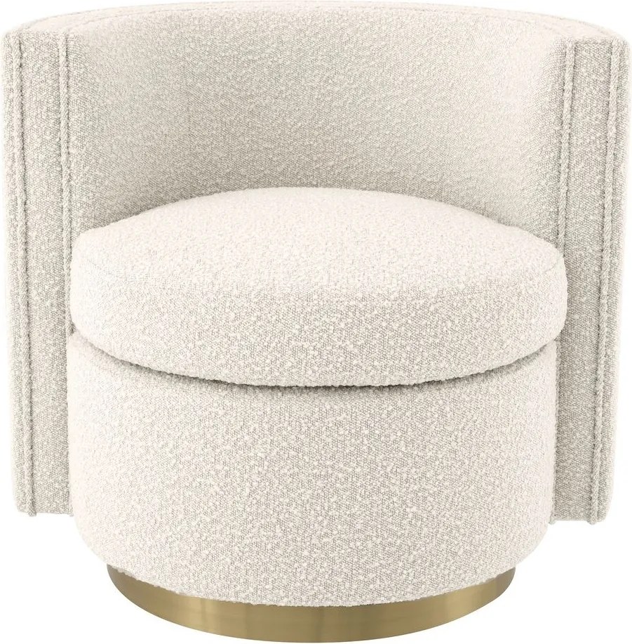 Fotoliu pivotant design elegant Amanda, boucle crem 115379 HZ