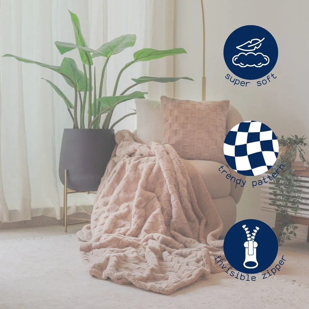 Pernă decorativă din micropluș/cocolino 45x45 cm Rava – Tiseco Home Studio