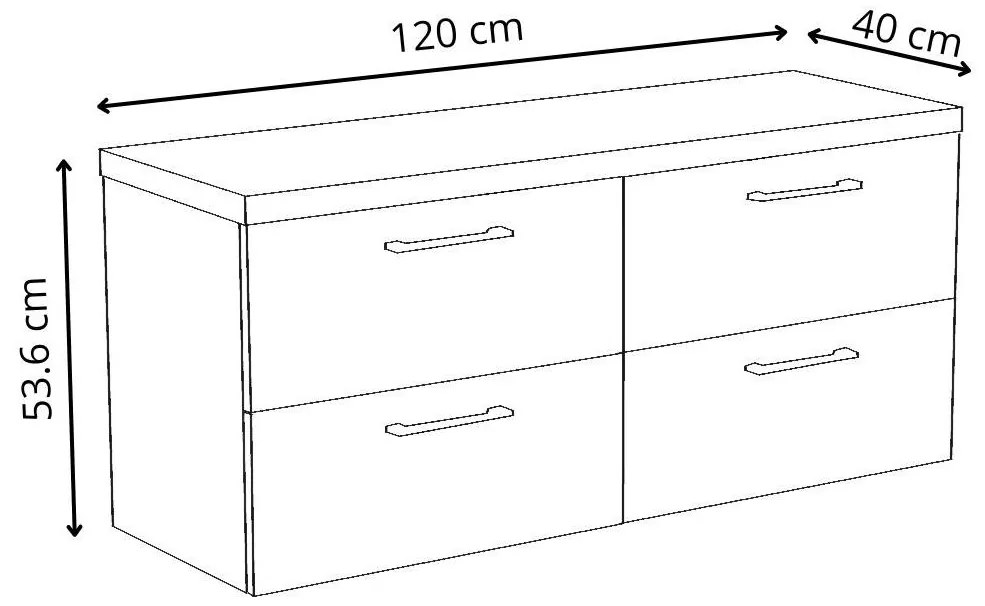 Dulap de baie suspendat Valiant M (craft auriu + negru). 1092131