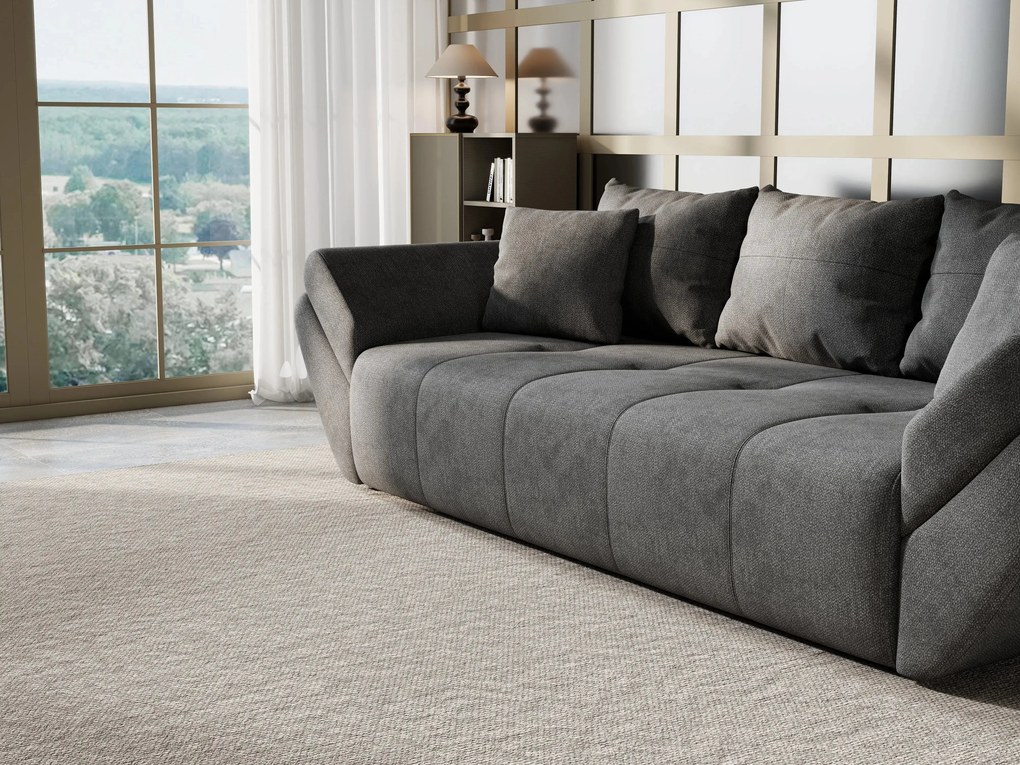 Canapea extensibilă dumonde cu ladă de depozitare si sezut confortabil din spuma high-density, Berlin Enjoy Kaki 250x100 cm