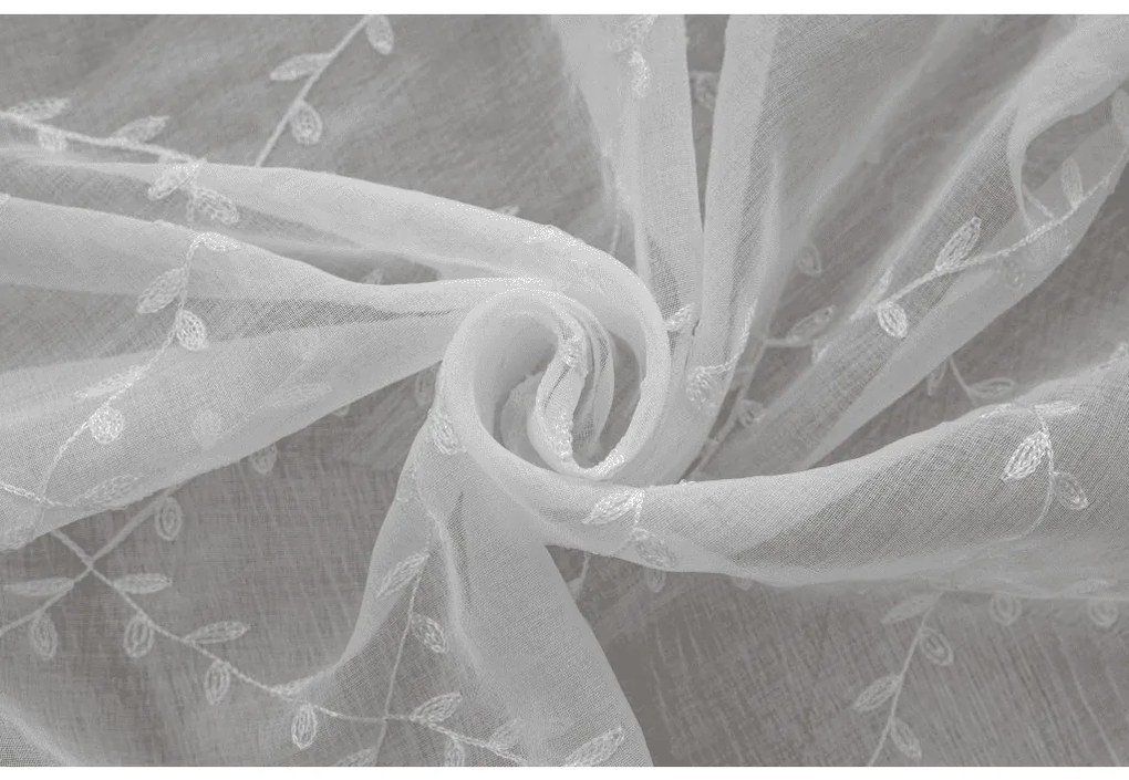 Perdea alba VINTORA cu model de frunze 140x250 cm Agatat: Rejansa