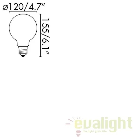 Bec LED E27 G120 19W LED 2700K 17478