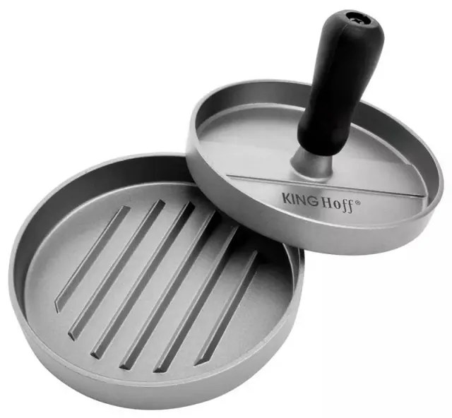 Presa pentru burgeri Kinghoff KH 1740, 12 cm, Acoperire antiaderenta, Gri