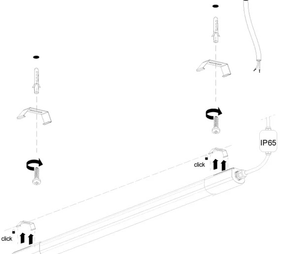 Corp de iluminat LED pentru corpuri de bucătărie LED/36W/230V 4000K 120 cm negru