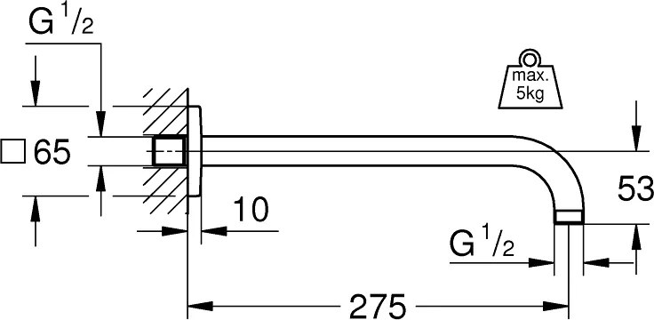 Brat dus Grohe Rainshower, 275mm, crom-27488000