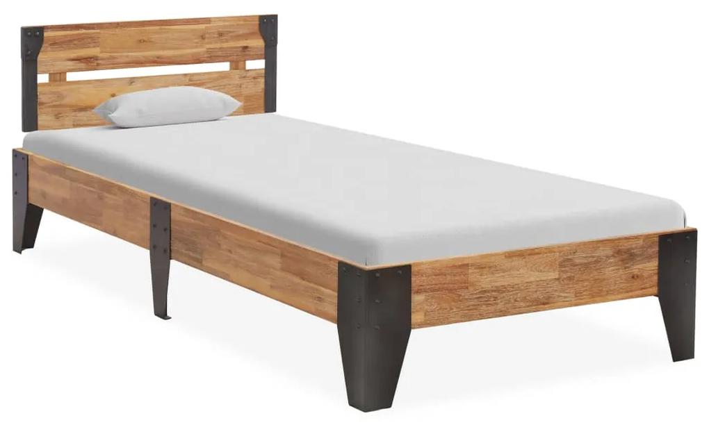 325289 vidaXL Cadru de pat, 90 x 200 cm, lemn masiv acacia cu finisaj periat