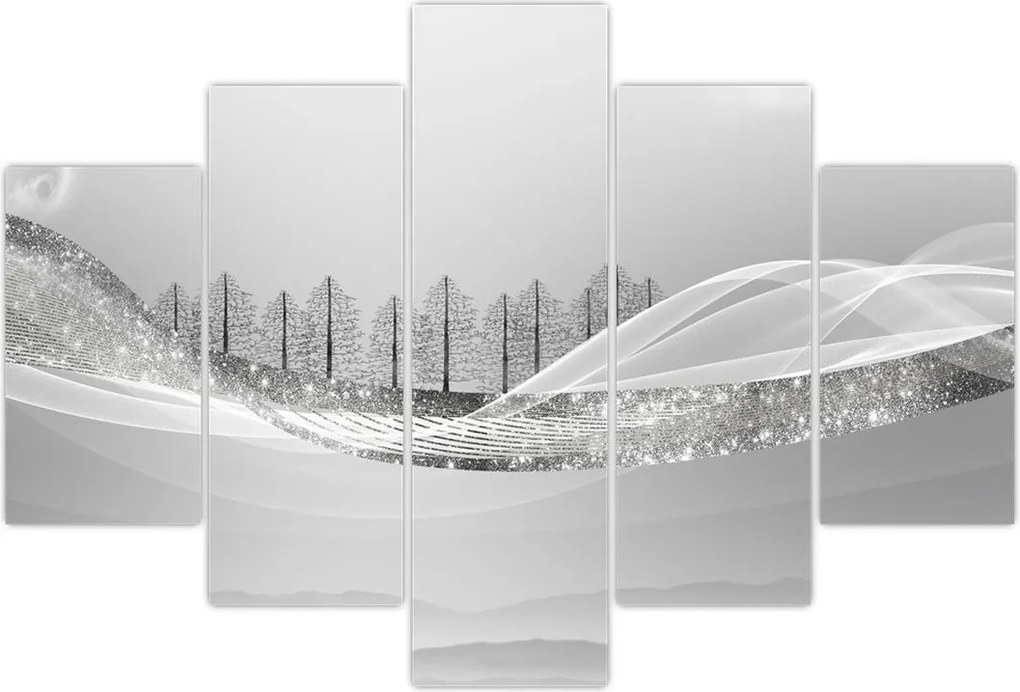 Tablou - Peisaj argintiu (150x105 cm)