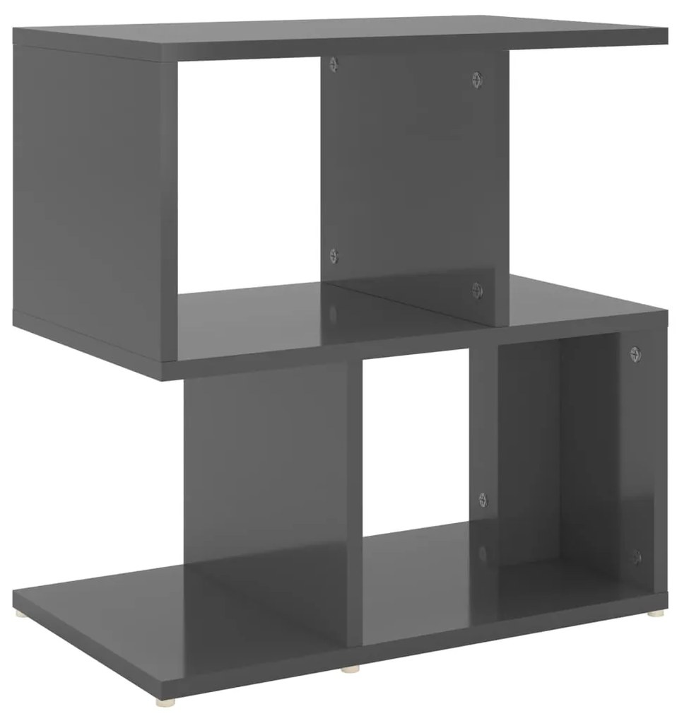 806380 vidaXL Dulap lateral, gri extralucios, 50x30x51,5 cm, PAL