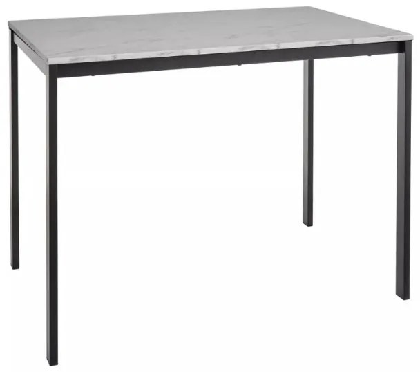 Masa de dining negru RAMOD 100x60 cm, decor marmura alba