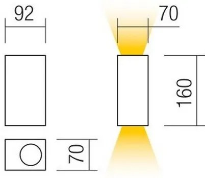Redo 90152 - Aplică perete exterior PUNTA 2xGU10/7W/230V IP44