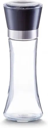 Rasnita sare / piper din sticla si plastic, Large Black Ø 6,5xH19,5 cm