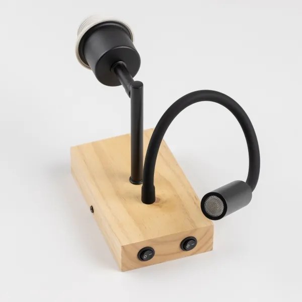 Lampă LED de perete Brilagi NUBILA WOOD 1xE27/25W/230V + LED/3W stejar/maro deschis