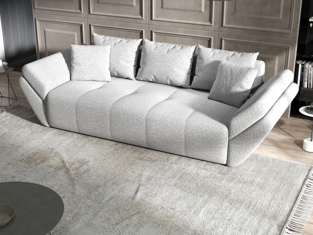 Canapea extensibilă dumonde cu ladă de depozitare si sezut confortabil din spuma high-density, Berlin Euphoria Dove 250x100 cm