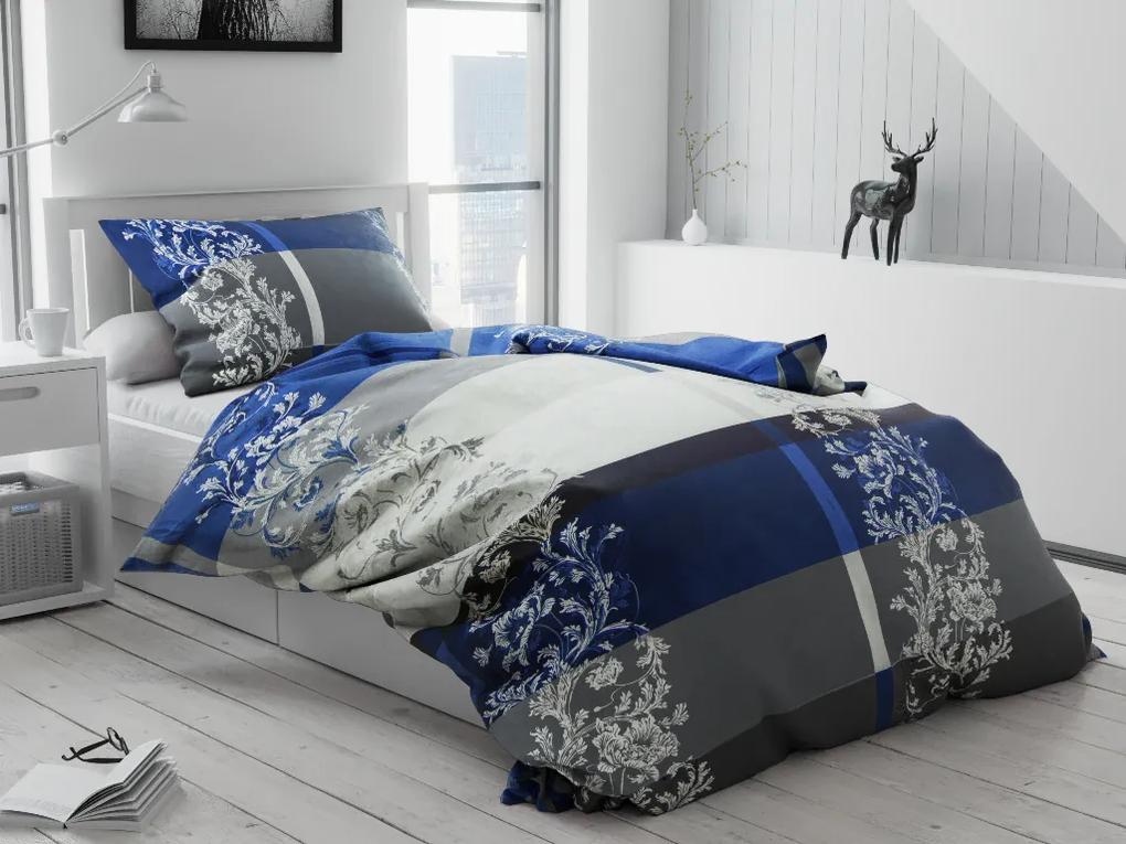 Lenjerie de pat din bumbac Luxury albastra