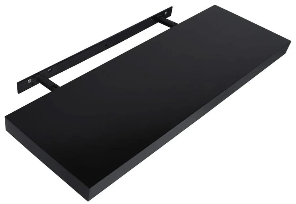 Rafturi de perete suspendate, 2 buc., negru, 100x20x3,8 cm 2, 100 x 20 x 3.8 cm