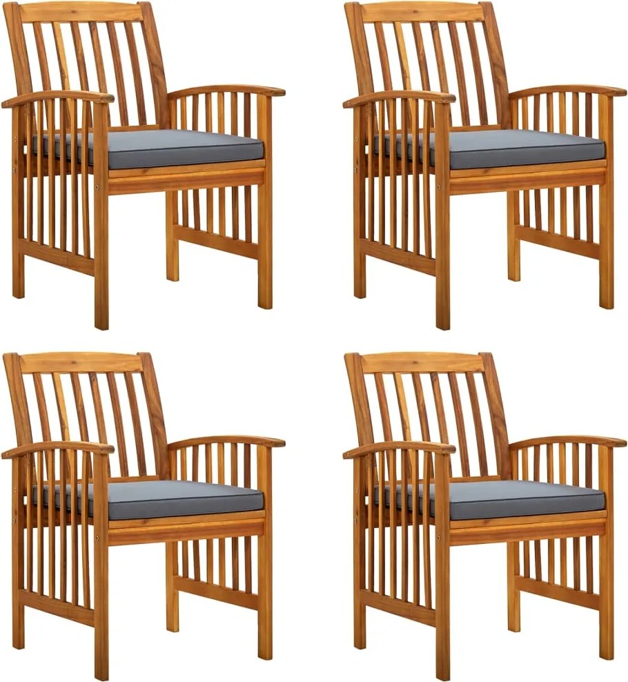 vidaXL Scaune de grădină cu perne, 4 buc., lemn masiv de acacia