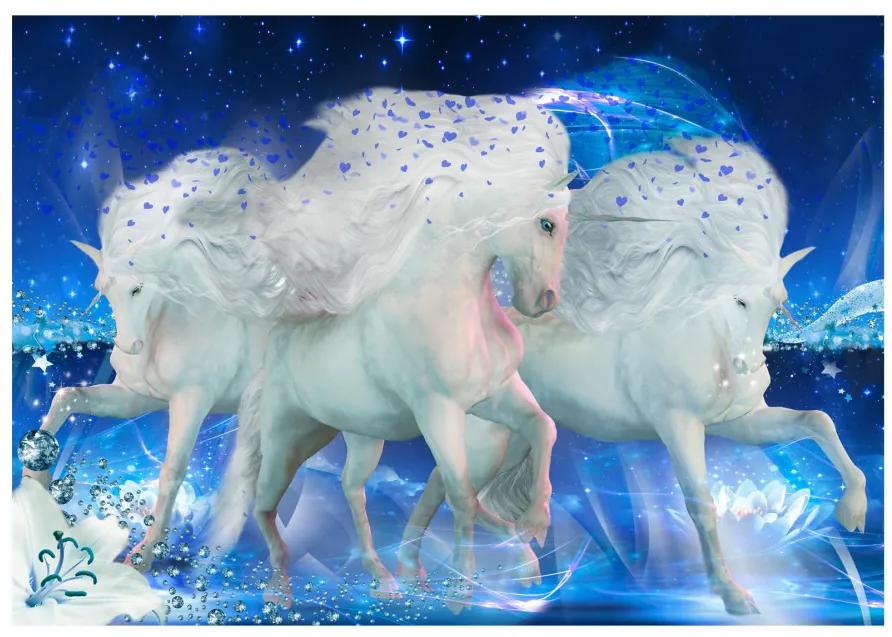 Fototapet - Unicorni de basm (albastru)