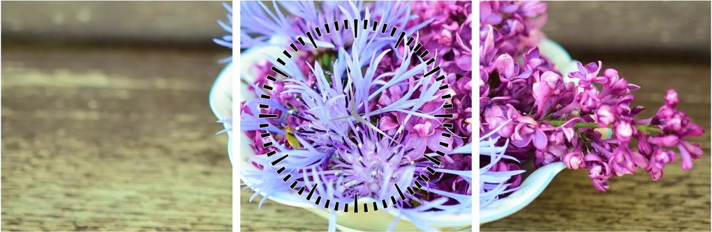 Tablou cu decorațiune din lavanda (cu ceas) (90x30 cm)