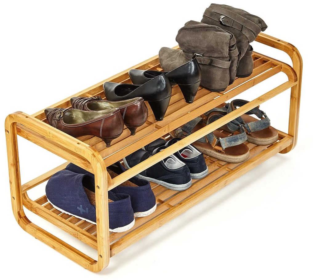 Botnik, dulap multifuncțional, 2 rafturi, 6 perechi de pantofi, extensibil, durabil, din bambus