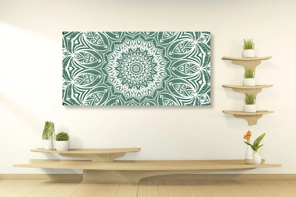 Tablou Mandala armonie pe un fundal verde