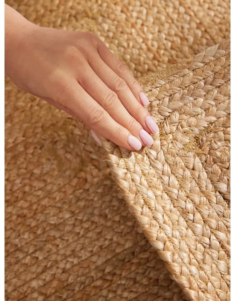 Covor tip traversă în culoare naturală reversibil, țesut manual din iută 80x200 cm Sharmila Natural Brown – Hanse Home