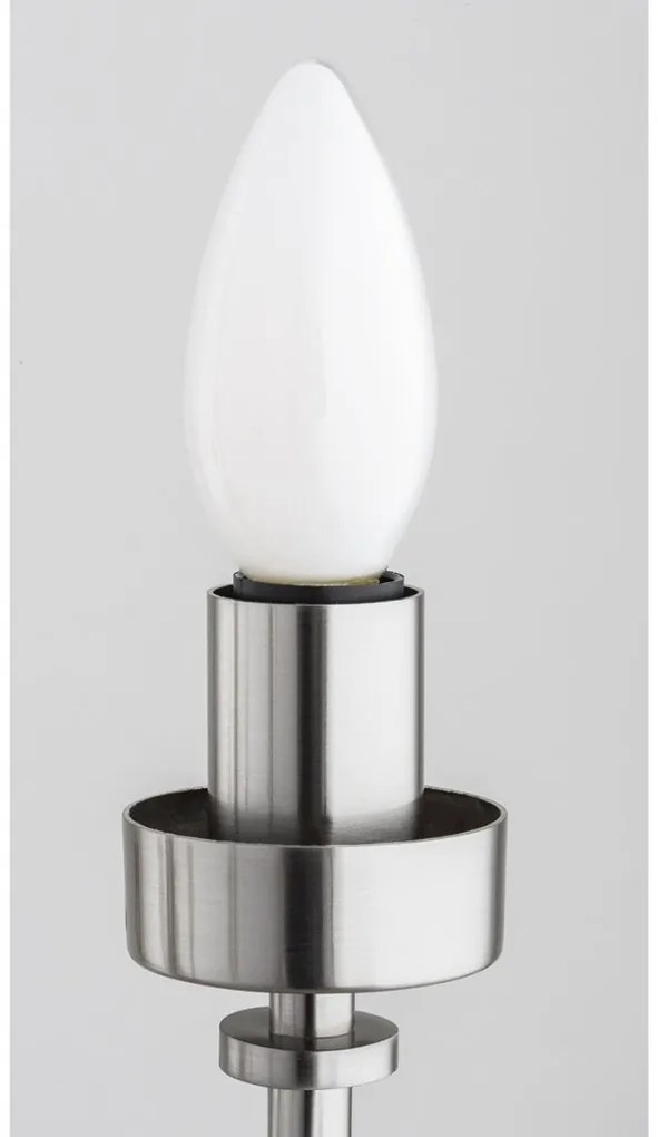 Candelabru 5 brate, otel nickel, sticla alb mat PRESTON 2197