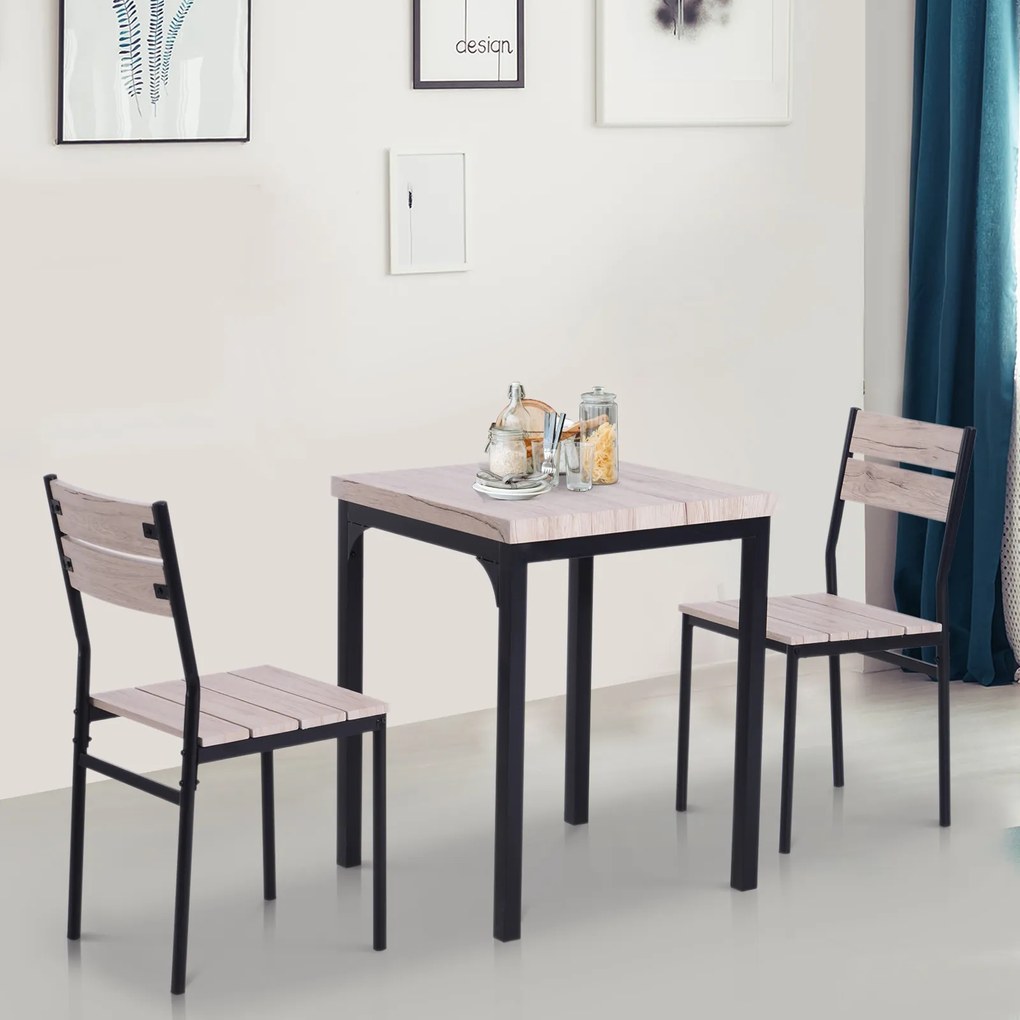 HOMCOM Set masă și scaune stil loft, ideal pentru spații mici | Aosom Romania