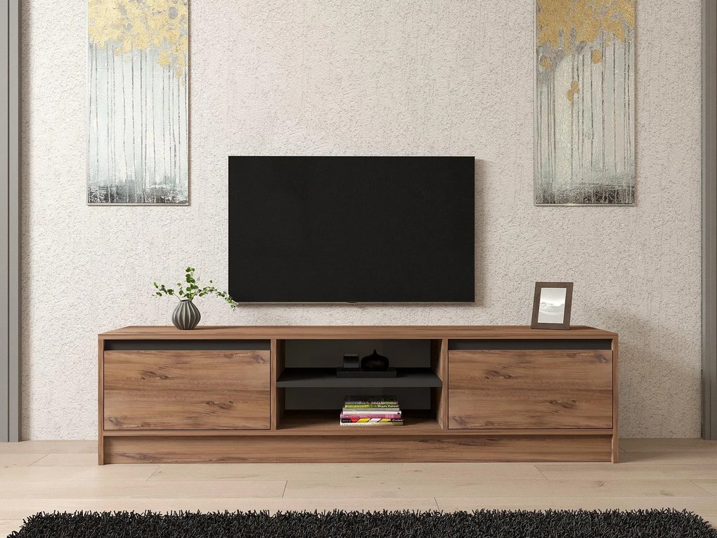 Masă TV/Dulap Netibo (pin atlantic + antracit) . 1095441