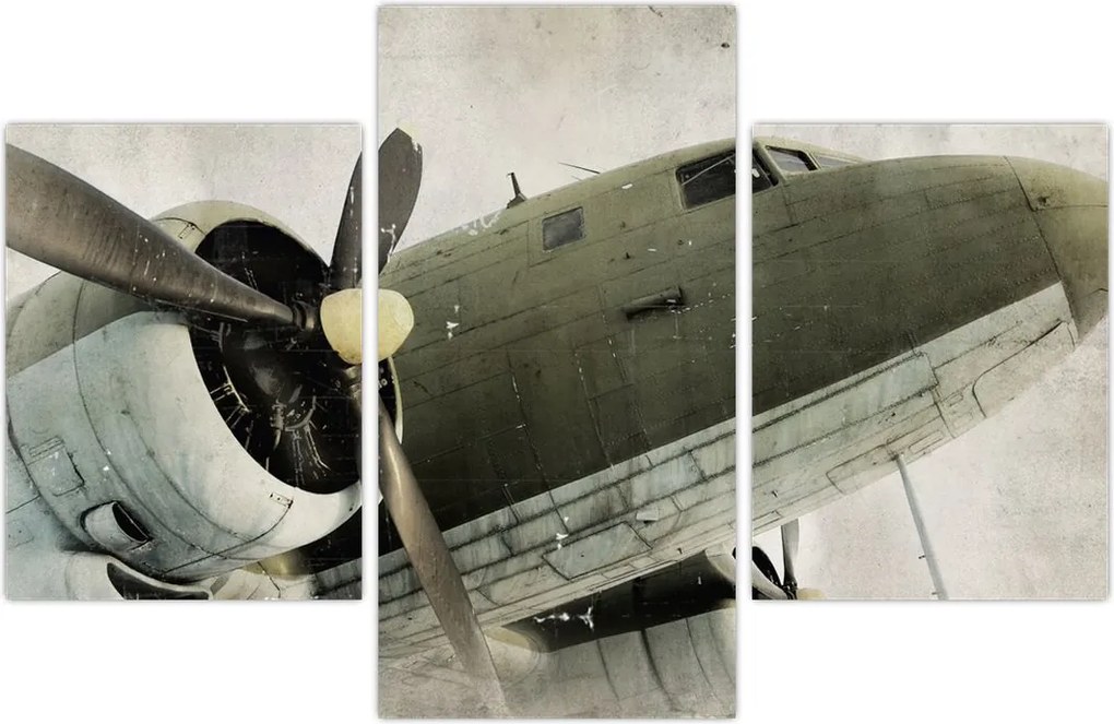 Tablou - Avion vechi cu elice (90x60 cm)