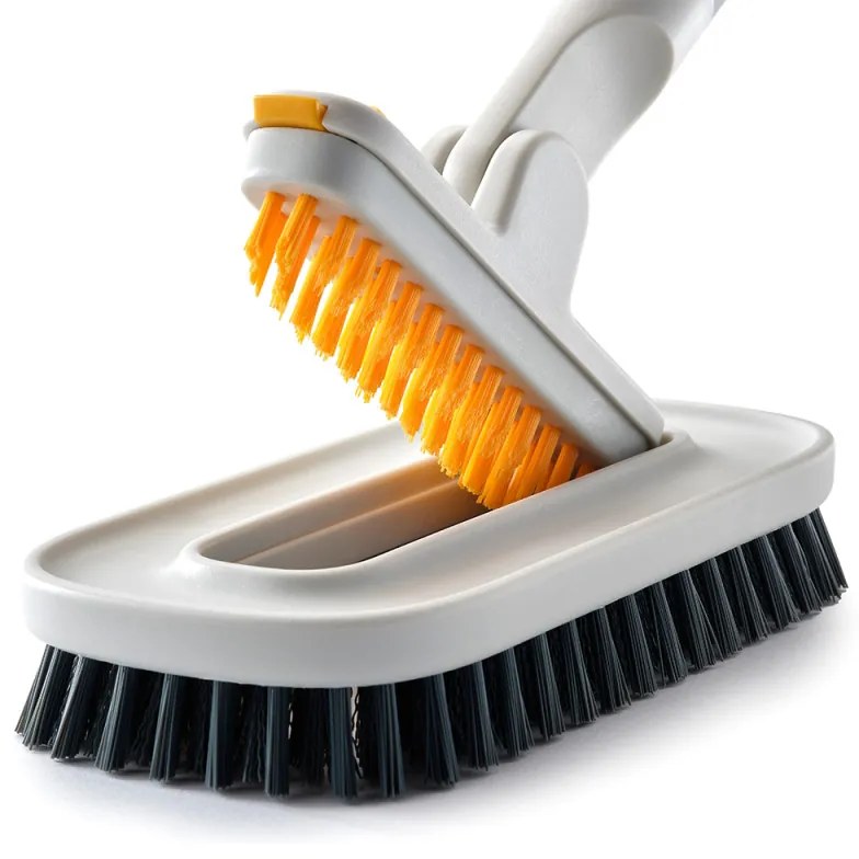 Perie pentru faianta si gresie Joseph Joseph CleanTech 6500022, 31 cm, Orificiu de agatat, Gri/Galben