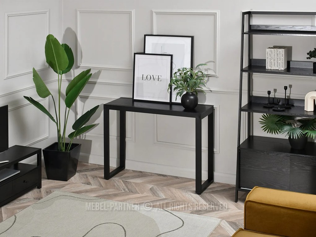 Măsuță consolă Ines (lemn negru + negru). Promo -10%. 1110809