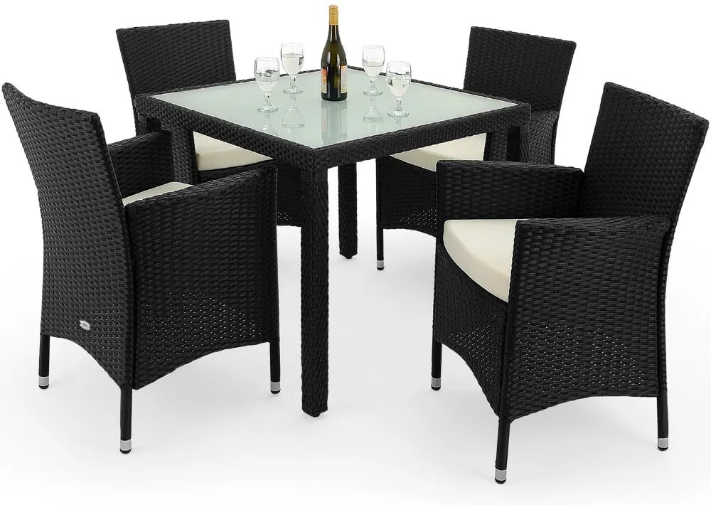 Deuba Set ratan de gradina Berlin 1+4 - negru