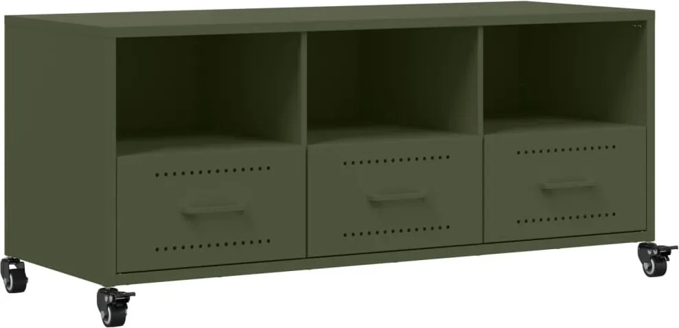 vidaXL Dulap TV, verde măsliniu, 100,5x39x43,5 cm, oțel