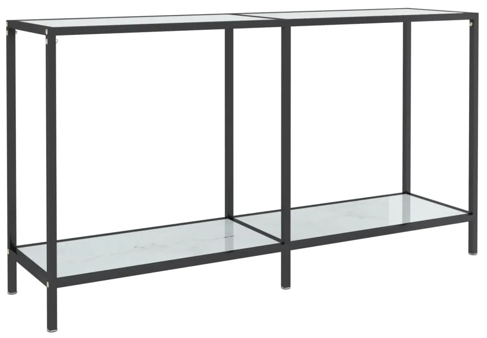 331696 vidaXL Masă consolă, alb, 140x35x75,5 cm, sticlă securizată