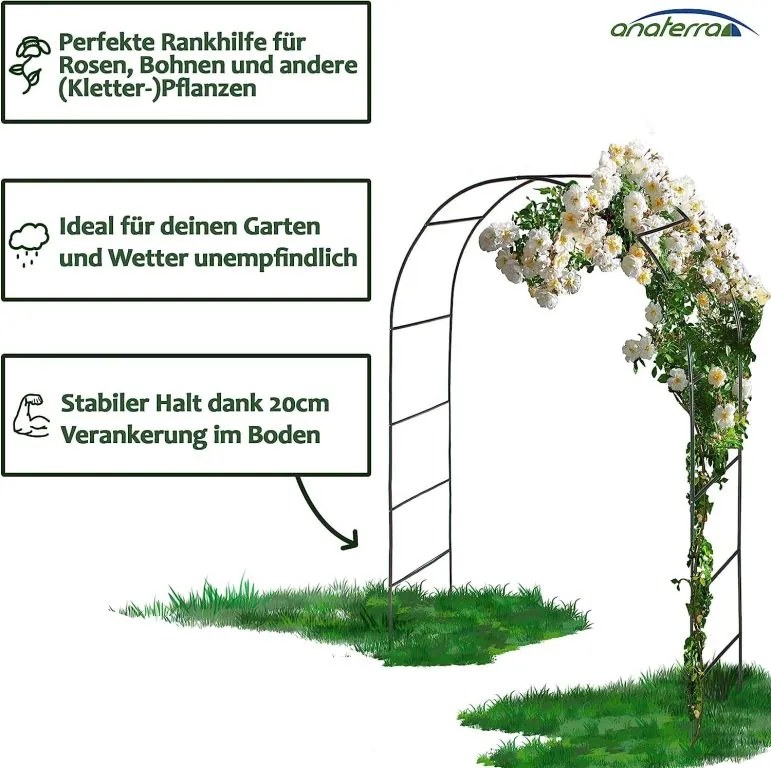 anaterra Arcul de grădină pentru plante cățărătoare, 2 buc,